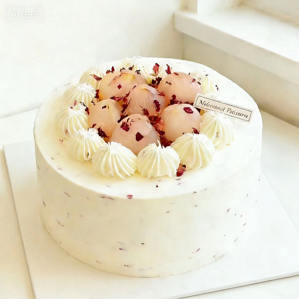 Lychee Rose Chiffon Cake 玫瑰荔枝