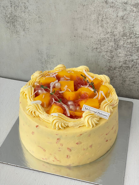 Mango Pomelo Sago Chiffon Cake 杨枝甘露
