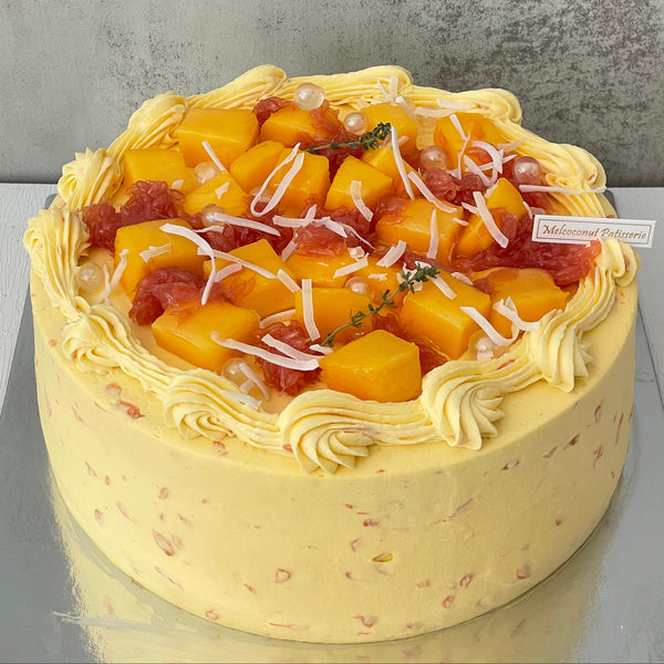 Mango Pomelo Sago Chiffon Cake 杨枝甘露