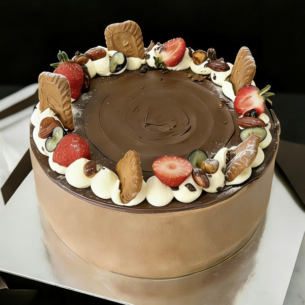 Hazelnut Nama Chocolate Chiffon Cake 榛子生巧脆脆