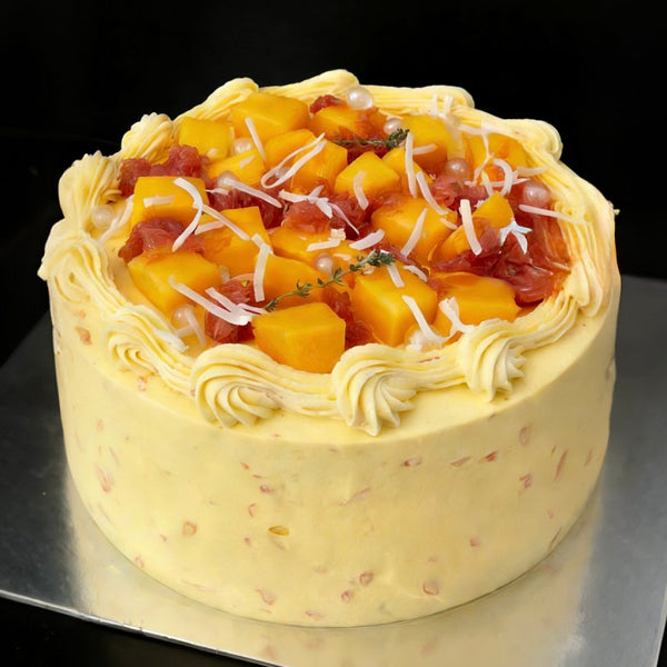 Mango Pomelo Sago Chiffon Cake 杨枝甘露