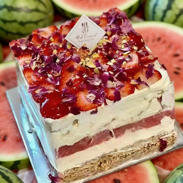 Watermelon Rose Strawberry Cake