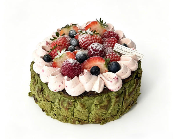 Rsapberry Matcha Basque Burnt Cheesecake