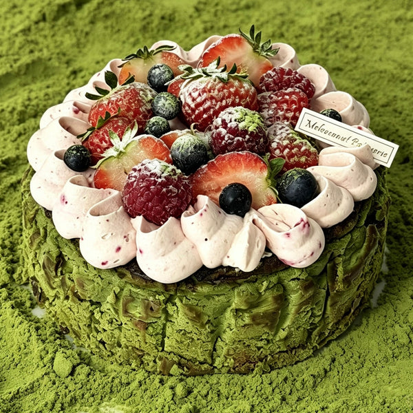 Rsapberry Matcha Basque Burnt Cheesecake