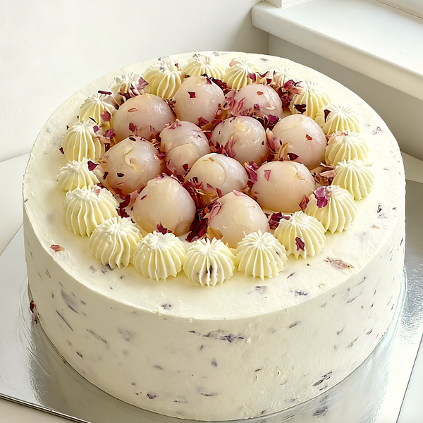 Lychee Rose Chiffon Cake 玫瑰荔枝
