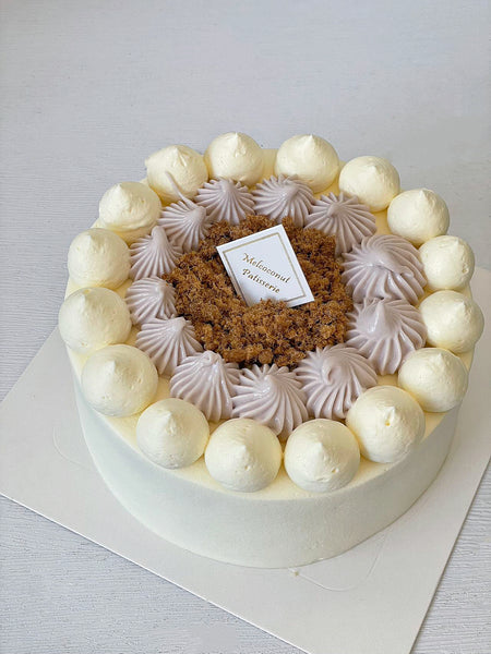 Taro with Salted Egg Yolk Custard Chiffon Cake (Pork Floss Topping) 芋泥咸蛋黄肉松